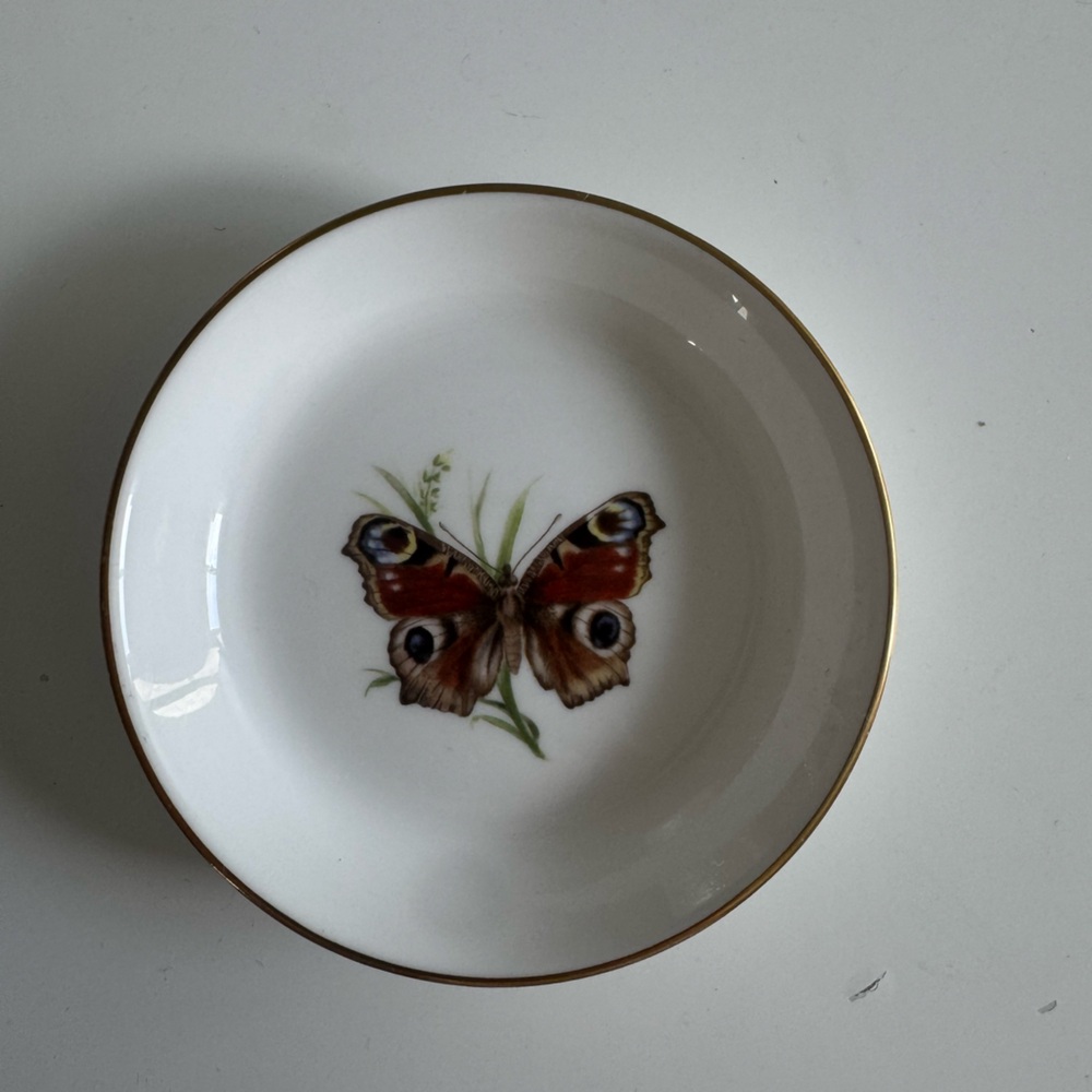 Vintage 1982 Royal Worcester butterfly trinket dish